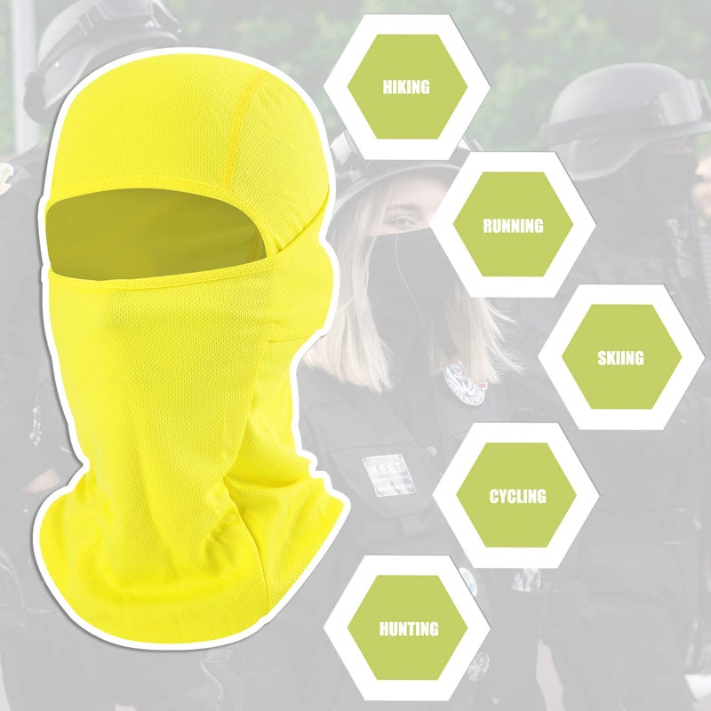 hikevalley Balaclava Face Mask Adjustable Windproof UV Protection Hood (US, Alpha, One Size, Yellow) - Image 3